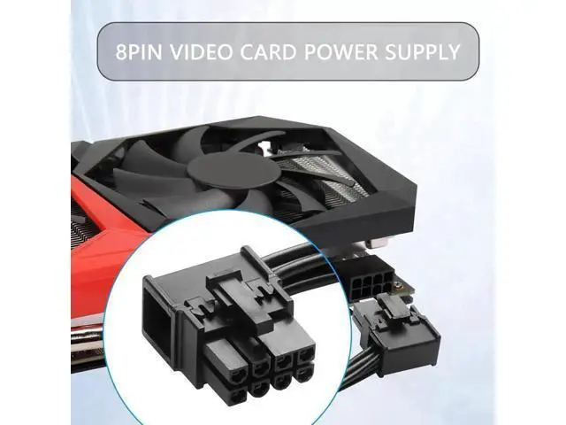 Alt view image 5 of 7 - 8-Pin Extension Cord PCIE 8 Pin Female to Right Angle Male PCIE Express Power Adapter Cable for Graphics Card 18AWG 15CM/5.9Inch (Right)