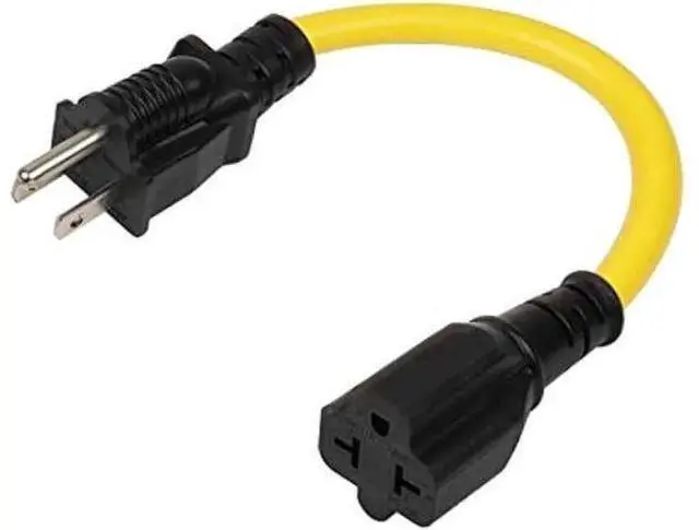 Main image of 4-1 12AWG Heavy Duty 15 Amp Household AC Plug to 20 Amp T Blade Adapter Cable,5-15P to 5-20R,5-15P to 6-15R,5-15P to 6-20R, AC Power Adapter, L=1FT