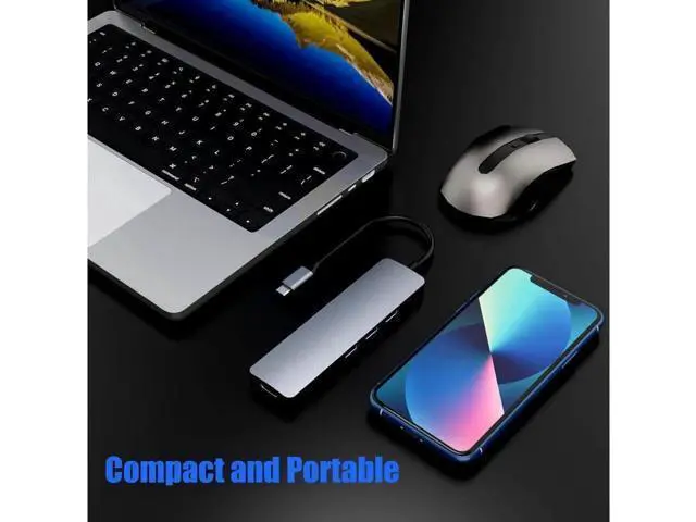 Alt view image 6 of 7 - USB C Hub/Adapter, 6 in 1 with 4K HDMI Output, USB 3.0, 2*USB 2.0, SD/TF Card Reader, USB C Dongle for MacBook Pro/Air, XPS More Type C Devices