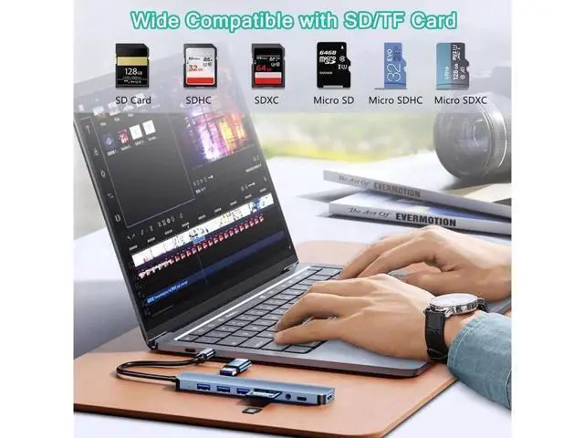 Alt view image 5 of 7 - USB Hub,USB C hub,USB hub with USB C Multiport Adapter, USB Splitter with 1xUSB 3.0,2xUSB2.0,TF/SD Card Reader,USB c hub for MacBook Pro/PC/Laptop/Tablet Devices (Grey 8in1)