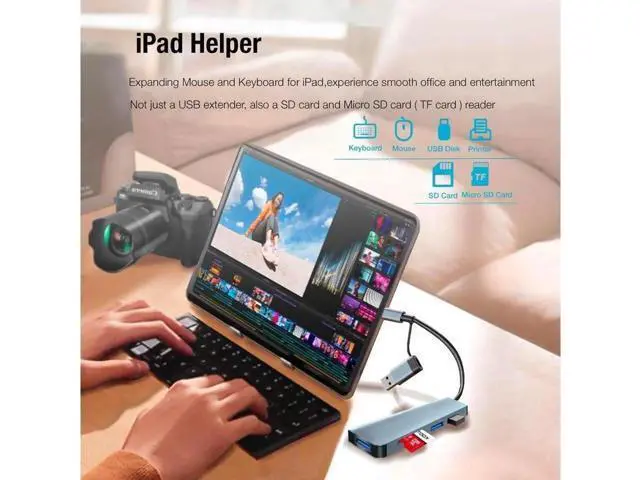 Alt view image 2 of 7 - USB Hub,USB C hub,USB hub with USB C Multiport Adapter, USB Splitter with 1xUSB 3.0,2xUSB2.0,TF/SD Card Reader,USB c hub for MacBook Pro/PC/Laptop/Tablet Devices (Grey 5in1)