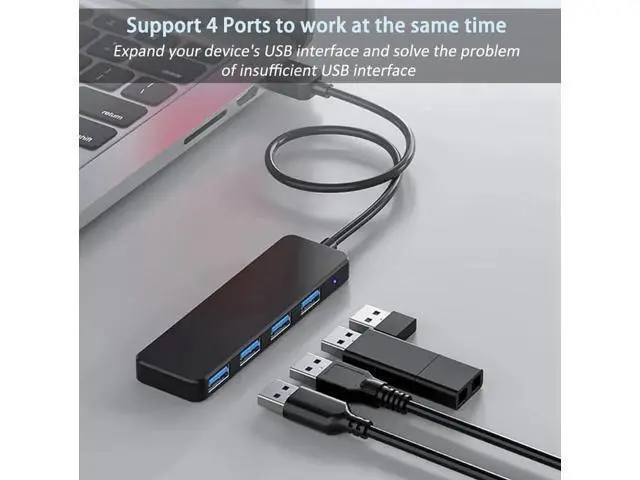 Alt view image 2 of 7 - USB Hub,USB Splitter,USB 4-Port Extender Multiport USB Adapter,USB 3.0 Hub,4-Port USB Hub USB Splitter USB Expander for Laptop, Xbox, Flash Drive, HDD, Console, Printer, Camera,Keyborad, Mouse