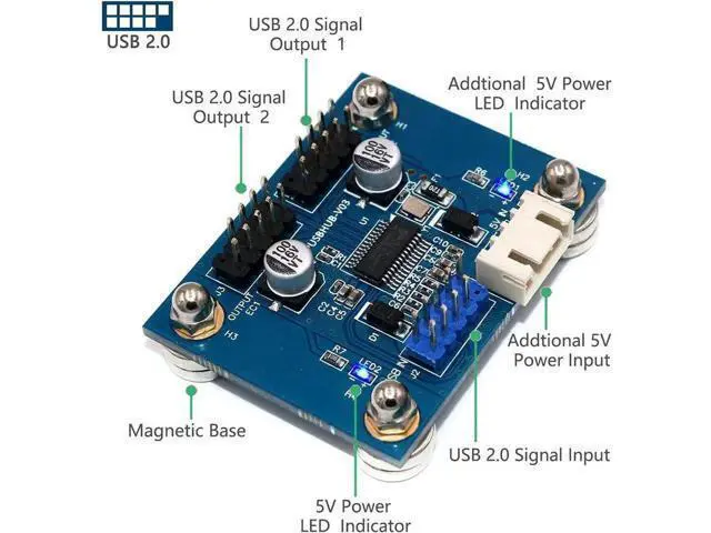 Alt view image 6 of 7 - USB 2.0 9pin Header 1 to 2 Extension Hub Splitter Adapter-Converter MB USB 2.0 Male to 2 Male-30CM 9-pin Cable (180 Degree+SATA Cabl)