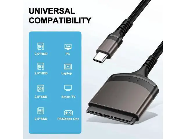 Alt view image 4 of 6 - 5Gbps USB-C Type-C to SATA 22 Pin Adapter Cable for 2.5" Hard Disk Driver SSD Laptop