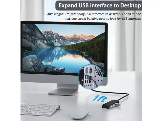 Alt view image 5 of 7 - USB Hub,USB Splitter,USB 4-Port Extender Multiport USB Adapter,USB 3.0 Hub,4-Port USB Hub USB Splitter USB Expander for Laptop, Xbox, Flash Drive, HDD, Console, Printer, Camera,Keyborad, Mouse