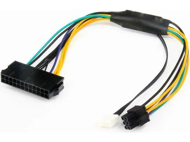 Alt view image 3 of 6 - ATX 24pin to Motherboard 2-port 6pin Adapter Power Supply Cable Cord for HP Z220 Z230 SFF Mainboard Server Workstation 30cm Cord