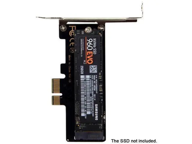Alt view image 2 of 7 - NVME to PCI-E 4.0 Low Profile PCI-E 3.0 x1 Lane to M.2 NGFF M-Key SSD Nvme AHCI PCI Express Adapter Card