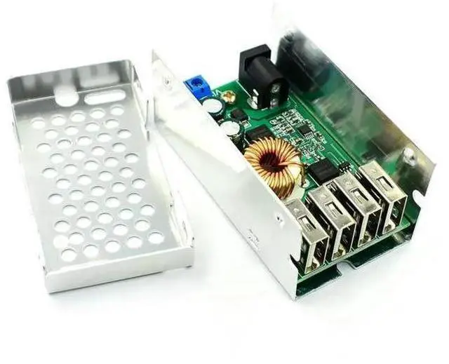 Main image of DC-DC 9V 12V 24V 36V To 5V Step Down Board 5A 4 USB Output Buck Converter Power Supply Module with Aluminum Shell Pho