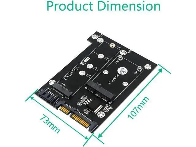 Alt view image 3 of 6 - Riser 2 in 1 mSATA / M2 NGFF SSD to Dual SATA 3.0 Converter M.2 SATA Adapter mSATA to SATA Expansion Card Board for Miner Mining
