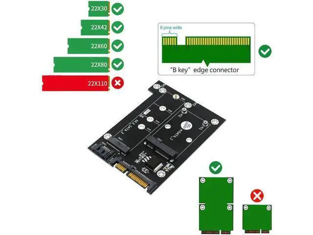 Alt view image 6 of 6 - Riser 2 in 1 mSATA / M2 NGFF SSD to Dual SATA 3.0 Converter M.2 SATA Adapter mSATA to SATA Expansion Card Board for Miner Mining
