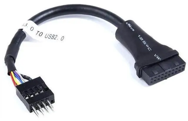 Main image of UsB 3.0 to UsB 2.0 adapter cable, 20-pin to 9-pin motherboard UsB conversion cable forcomputer, with needle guard plate.