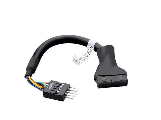 Alt view image 2 of 5 - UsB 3.0 to UsB 2.0 adapter cable, 20-pin to 9-pin motherboard UsB conversion cable forcomputer, with needle guard plate.
