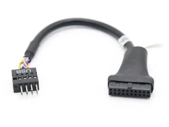 Alt view image 3 of 5 - UsB 3.0 to UsB 2.0 adapter cable, 20-pin to 9-pin motherboard UsB conversion cable forcomputer, with needle guard plate.