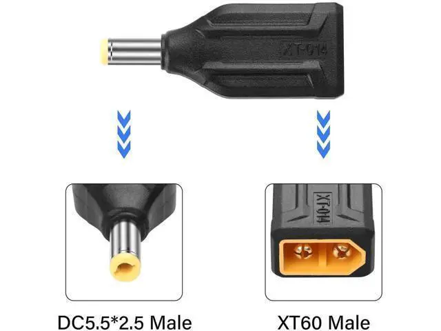 Alt view image 2 of 7 - 2 Pack XT60 to DC5525 Adapter XT60 to DC 5.5mm X 2.5mm Wireless for TS100 Soldering Iron, FPV Monitor Power,Drone (XT-014)