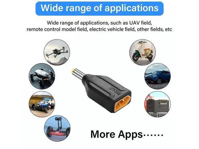 Alt view image 4 of 7 - 2 Pack XT60 to DC5525 Adapter XT60 to DC 5.5mm X 2.5mm Wireless for TS100 Soldering Iron, FPV Monitor Power,Drone (XT-014)