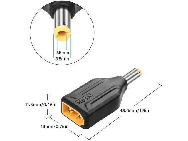 Alt view image 5 of 7 - 2 Pack XT60 to DC5525 Adapter XT60 to DC 5.5mm X 2.5mm Wireless for TS100 Soldering Iron, FPV Monitor Power,Drone (XT-014)