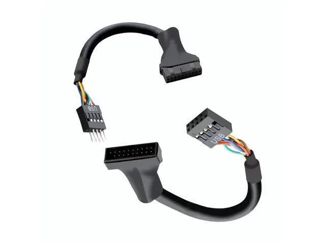 Alt view image 4 of 5 - UsB 3.0 to UsB 2.0 adapter cable, 20-pin to 9-pin motherboard UsB conversion cable forcomputer, with needle guard plate.