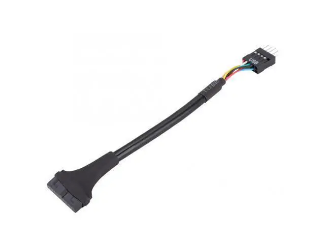 Alt view image 5 of 5 - UsB 3.0 to UsB 2.0 adapter cable, 20-pin to 9-pin motherboard UsB conversion cable forcomputer, with needle guard plate.