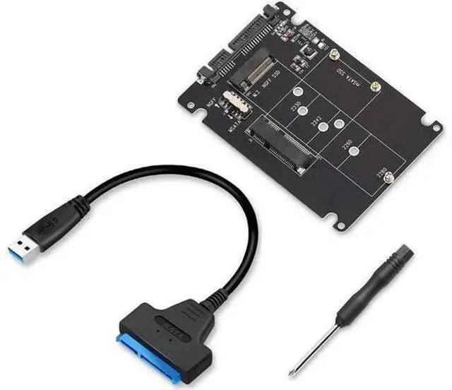 Main image of M.2 NGFF or MSATA to SATA 3.0 Adapter USB 3.0 to 2.5 SATA Hard Disk 2 in 1 Converter Reader Card with Cable for PC Laptop