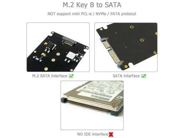 Alt view image 2 of 7 - M.2 Adapter to 2.5 SATA Enclosure, B & M Key SATA Based NGFF SSD Converter to 2.5 Inch SATA 3.0 Card Support 2230 2242 2260 2280 Hard Drive with 7mm Case