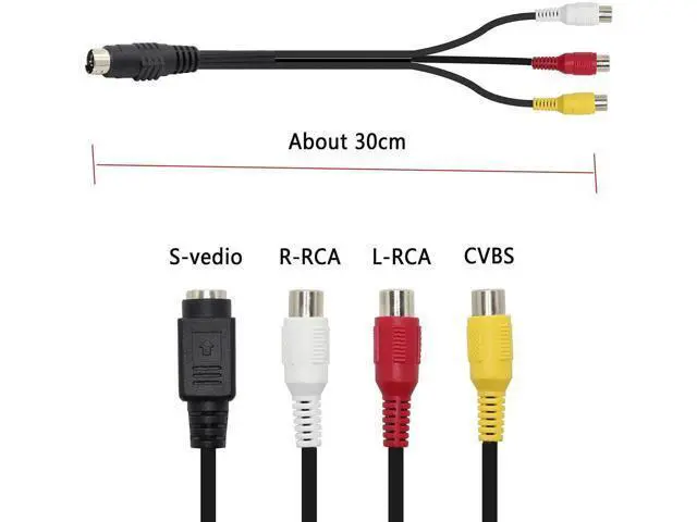 Alt view image 3 of 7 - 4 Pin S-Video to 3 RCA AV Female Cable for TV PC Computer Video AV Projector for Video TV Laptop Adapter Cable (27cm)