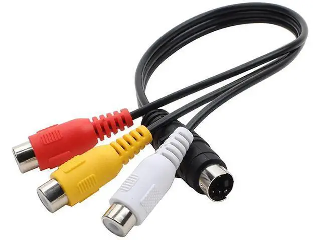 Alt view image 4 of 7 - 4 Pin S-Video to 3 RCA AV Female Cable for TV PC Computer Video AV Projector for Video TV Laptop Adapter Cable (27cm)