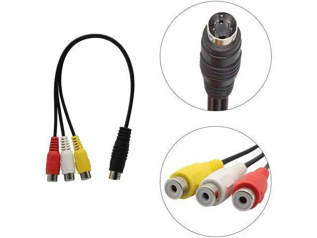 Alt view image 5 of 7 - 4 Pin S-Video to 3 RCA AV Female Cable for TV PC Computer Video AV Projector for Video TV Laptop Adapter Cable (27cm)