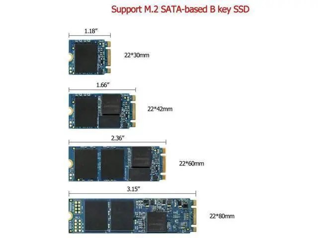 Alt view image 6 of 7 - M.2 Adapter to 2.5 SATA Enclosure, B & M Key SATA Based NGFF SSD Converter to 2.5 Inch SATA 3.0 Card Support 2230 2242 2260 2280 Hard Drive with 7mm Case