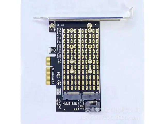 Alt view image 2 of 3 - Add on Cards PCIE To M2/M.2 Adapter SATA M.2 SSD PCIE Adapter NVME/M2 PCIE Adapter SSD M2 To SATA PCI-E Card M Key +B Key