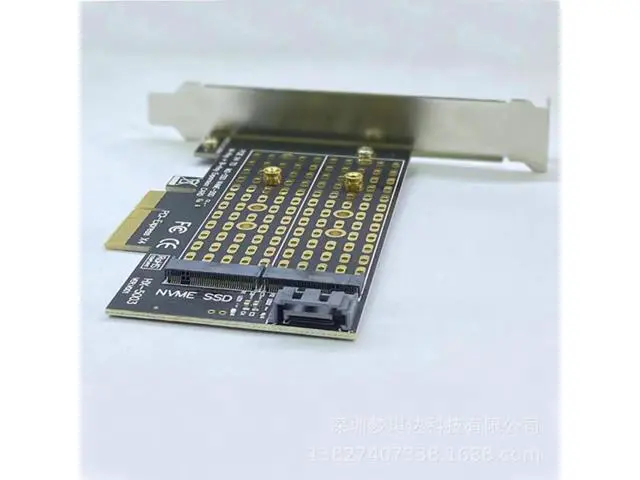 Alt view image 3 of 3 - Add on Cards PCIE To M2/M.2 Adapter SATA M.2 SSD PCIE Adapter NVME/M2 PCIE Adapter SSD M2 To SATA PCI-E Card M Key +B Key