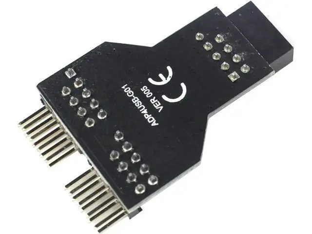 Alt view image 2 of 6 - 9 Pin USB Header Female 1 to 2 Male Board 9-Pin USB HUB USB 2.0 9 Pin Connector Adapter for RGB Splitter with 30cm 60cm Cable (No Cable,2 PCS)