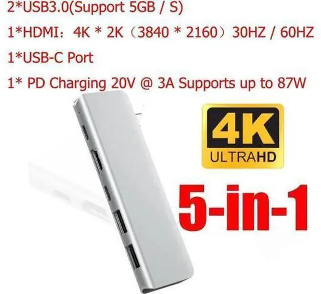 Main image of 5 in 1 USB TYPE-C HUB USB-C to 4K HDMI USB TYPE-C Adapter with 4K HDMI USB 3.0 for MacBook Laptop