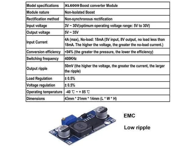 Alt view image 4 of 5 - XL6009 Boost Module DC-DC Adjustable Module DC3.0-30V to DC5-35V Output Voltage Power Converter Circuit Board Module 400KHz