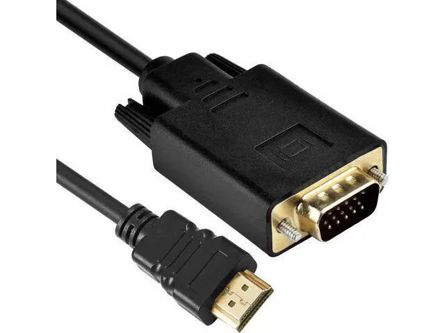 Alt view image 2 of 5 - HDMI to VGA Adapter Cable One Way Direction 1080P Gold Plated HDMI Male to VGA Male Active Video Converter Cable Cord 6 Feet 1.8 Meters
