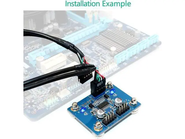 Alt view image 2 of 7 - USB 2.0 9pin Header 1 to 2 Extension Hub Splitter Adapter-Converter MB USB 2.0 Male to 2 Male-30CM 9-pin Cable (180 Degree)
