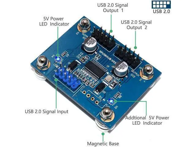 Alt view image 4 of 7 - USB 2.0 9pin Header 1 to 2 Extension Hub Splitter Adapter-Converter MB USB 2.0 Male to 2 Male-30CM 9-pin Cable (180 Degree)