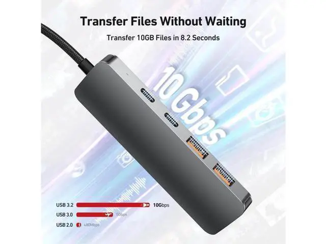 Alt view image 5 of 7 - 4 in 1 USB Hub 10Gbps with 2 USB A Ports+2 USB C Ports, USB 3.2 Gen 2 Hub, USB-C Splitter for iMac, All MacBooks, Mac Laptop Xbox Flash Drive PC