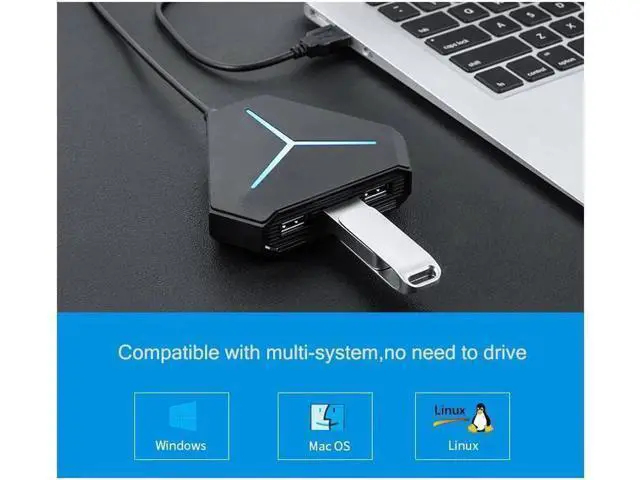 Alt view image 4 of 7 - USB Hub, 6-Port USB 2.0 Hub, with 3ft Cable for Multi-device Desktop Laptop, Notebook PC, Mobile HDD, and More, (6-port USB 2.0 Splitter)