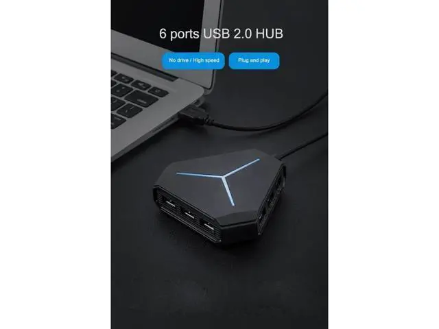 Alt view image 5 of 7 - USB Hub, 6-Port USB 2.0 Hub, with 3ft Cable for Multi-device Desktop Laptop, Notebook PC, Mobile HDD, and More, (6-port USB 2.0 Splitter)