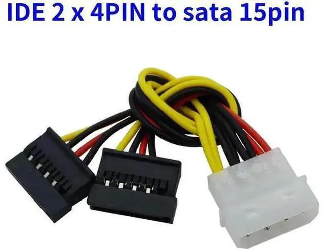 Main image of 4Pin IDE M-olex To 2 Serial ATA SATA Y Splitter Hard Drive Power Supply Cable for Adding SATA Drives for Bitcoin Miner Mining(2 pcs)