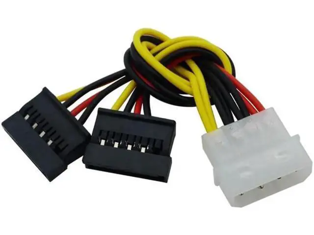 Alt view image 4 of 6 - 4Pin IDE M-olex To 2 Serial ATA SATA Y Splitter Hard Drive Power Supply Cable for Adding SATA Drives for Bitcoin Miner Mining(2 pcs)