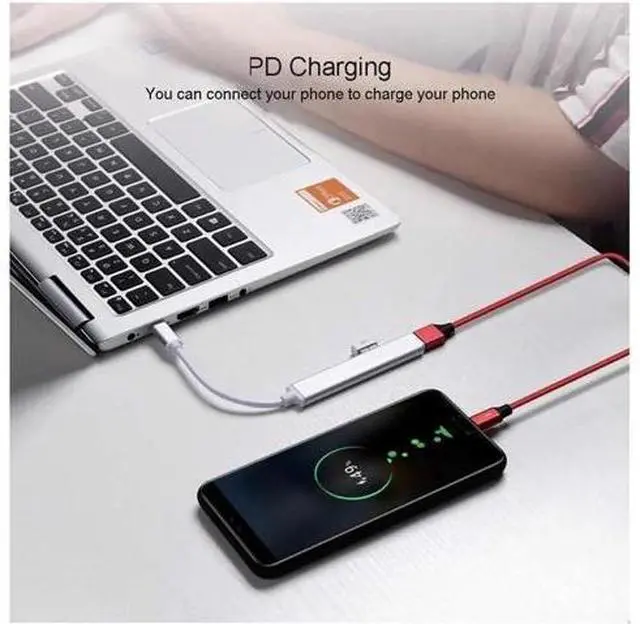 Alt view image 4 of 7 - 4 Port Powered USB 3.0 Hub Splitter, Ultra Slim USB Data Hub for MacBook Air, Laptop, iMac,PC, USB Flash Drives, Hard Drive -Gray