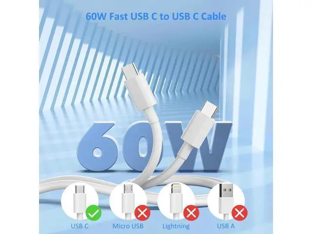 Alt view image 5 of 7 - USB C Charger Type C Fast Charging 2 Pack 25W Chargers Block with 2 Pack 6FT USB C to C Cable for iPhone 15 16 Pro Max/iPad/ Series and More