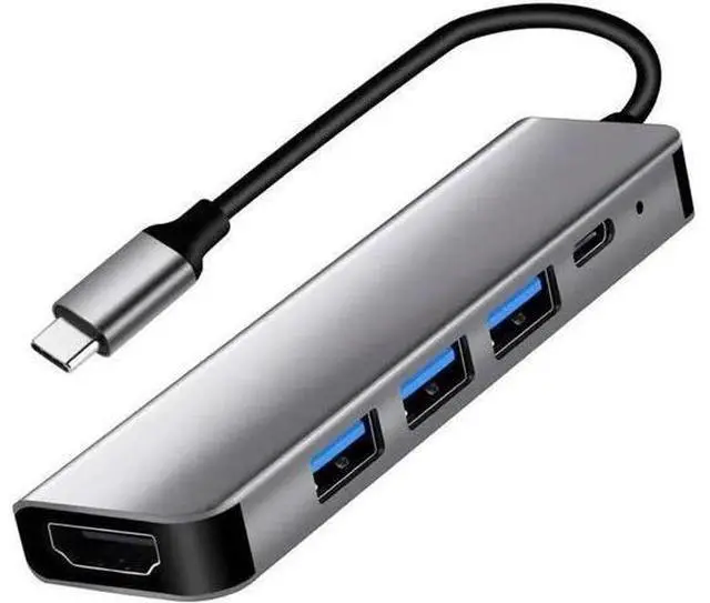Main image of USB 3.0 Hub 5 in 1, USB Splitter with 1 x HDMI 4k Port, 1 x USB 3.0, 2 x USB 2.0 and 1 x USB C, USB Port Hub USB Extender for MacBook, Laptop, Surface Pro, PS4, PC, Flash Drive, Mobile HDD
