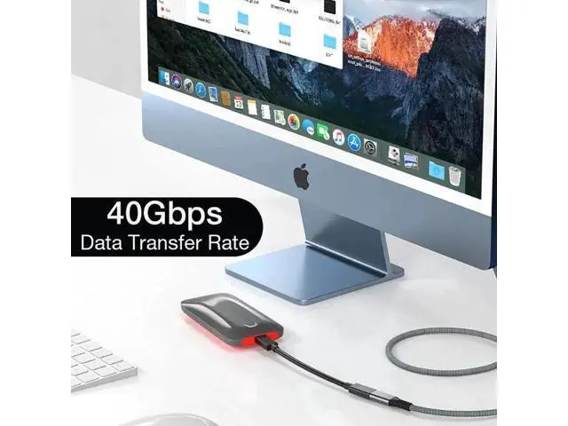 Alt view image 3 of 6 - Thunderbolt 4 USB C Extension Cable USB4 Extend 40Gbps Charging Data Cable 8K@60Hz PD 5A/100W Type-C Data Wire for MacBook Pro, 1 ft. / 0.3M