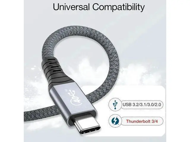 Alt view image 4 of 6 - Thunderbolt 4 USB C Extension Cable USB4 Extend 40Gbps Charging Data Cable 8K@60Hz PD 5A/100W Type-C Data Wire for MacBook Pro, 1 ft. / 0.3M