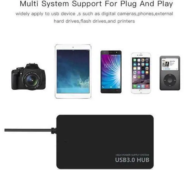 Alt view image 4 of 7 - Type-C Hub Multi-Port USB-C HUB, 4 USB 3.0 Ports Compatible for PC, Laptops, Tablets, MacBook, Mac Mini, iMac Pro, Mobile HDD etc, Black
