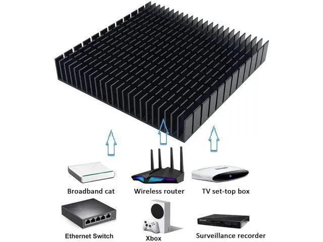Alt view image 4 of 7 - JVFYI 120mm x 120mm x 20mm Aluminum Heatsink, Large Square Cooler for Router Cooling Base, Power Supply, IC, Graphics Card Memory Chip
