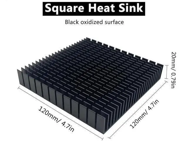 Alt view image 6 of 7 - JVFYI 120mm x 120mm x 20mm Aluminum Heatsink, Large Square Cooler for Router Cooling Base, Power Supply, IC, Graphics Card Memory Chip