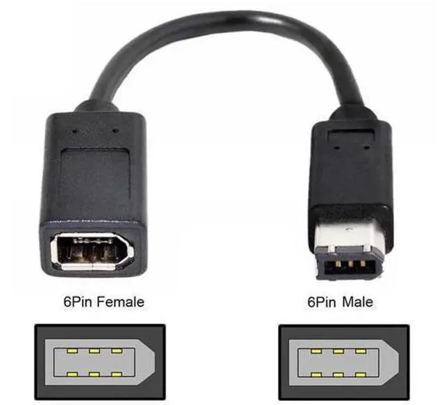 Alt view image 5 of 7 - IEEE 1394 6Pin Firewire to 1394a 6Pin Female to Male Extension Data Video Capture Card Support 400 to 400 Cable 20cm